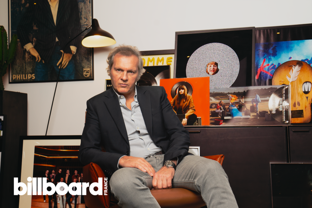 Olivier Nusse dans son bureau parisien lors d'un entretien pour Universal Music France.