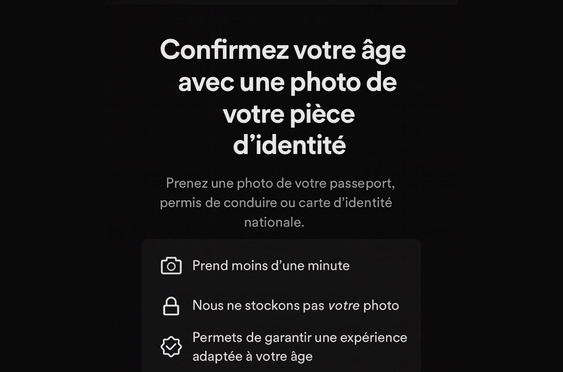 Spotify demande désormais l'âge de ses utilisateurs français.